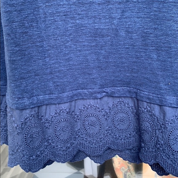 Shabby Chic Navy Eyelet Tank Top - Picture 2 of 4